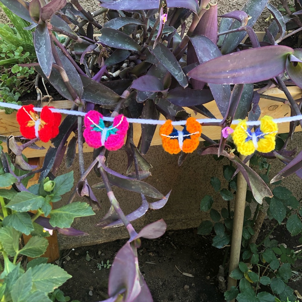 🎉HP🎉🌈Handmade Crochet Rainbow Butterfly Garland🌈 - Picture 7 of 10